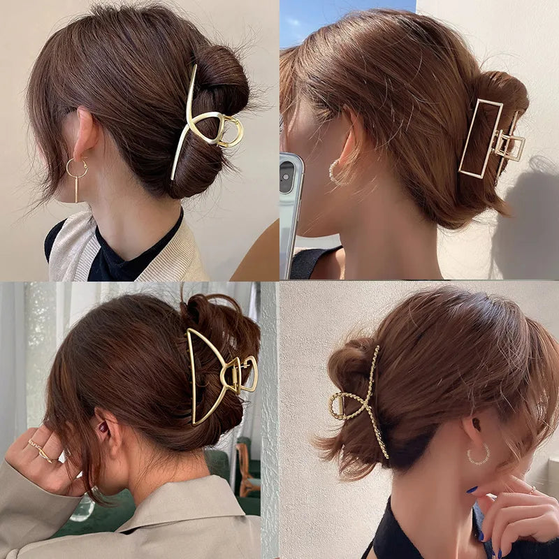2023 New Fashion Metal Geometric Hair Claw Clip For Women Headwear