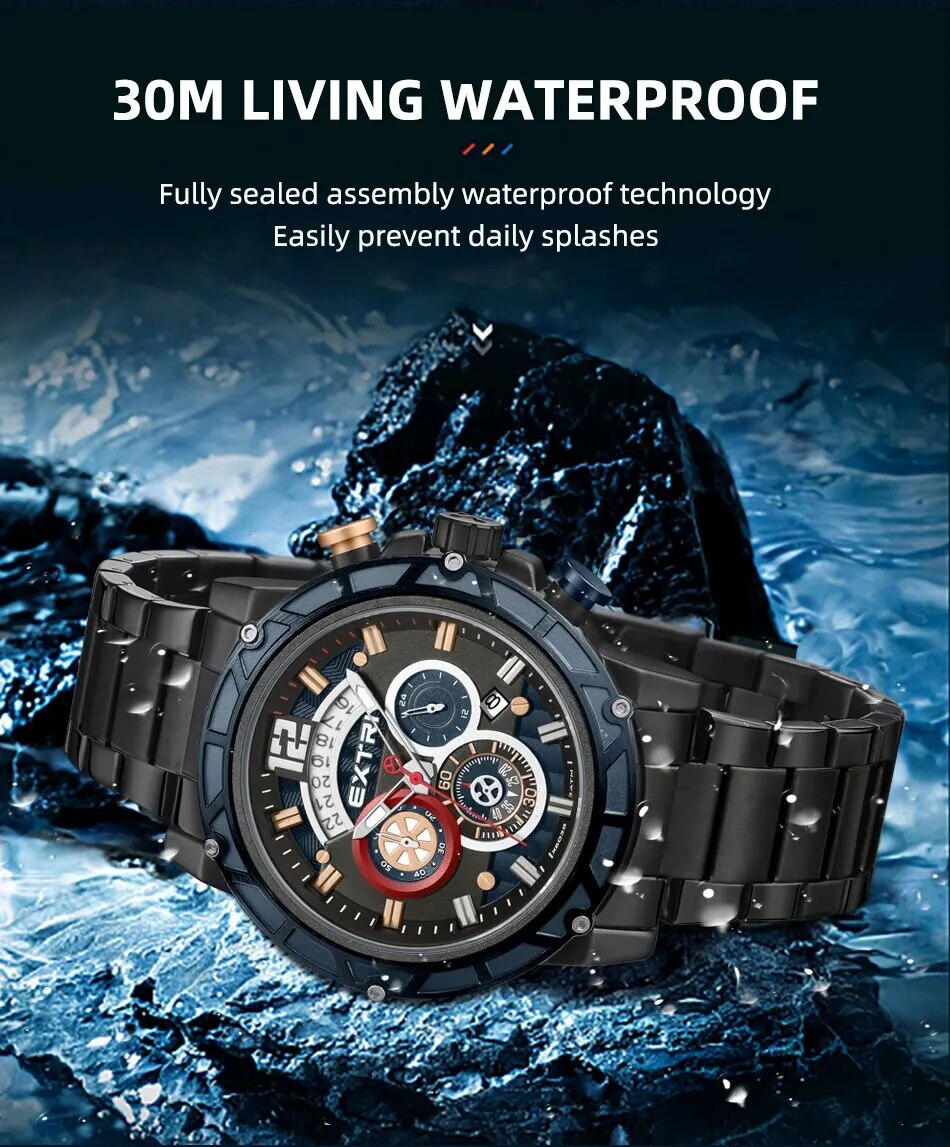 EXTRI-X6038 2023 Fashion Men Watches Luxury Quartz Wrist Chronograph Watch