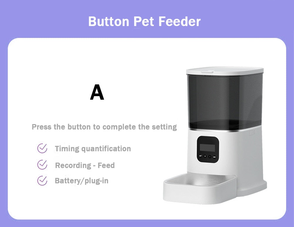 Smart Automatic Pet Feeder for Cat Dogs WiFi Intelligent Dry Food Dispenser Voice Video Recorde Bowl