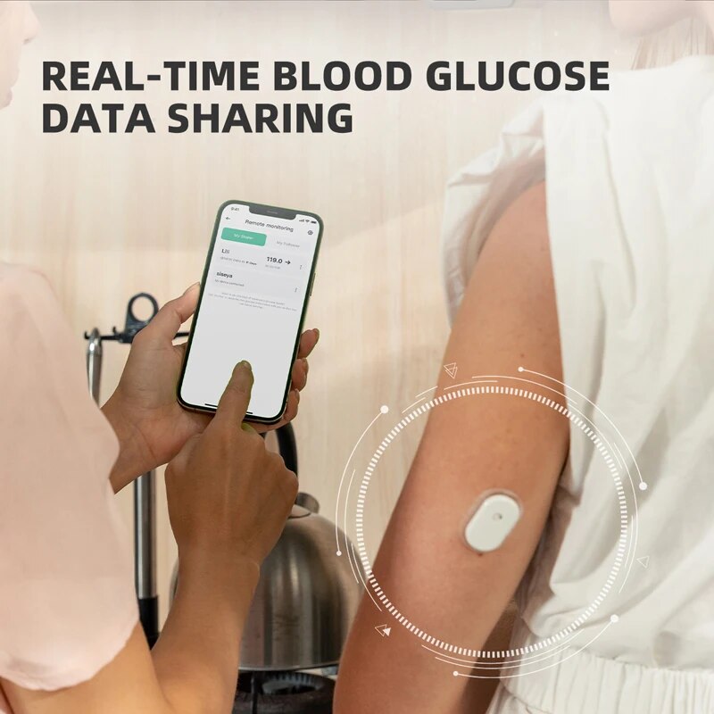 Sibionics Blood Glucose Meter 24h Real Time Monitoring Tester Diabetes Suger Sensor