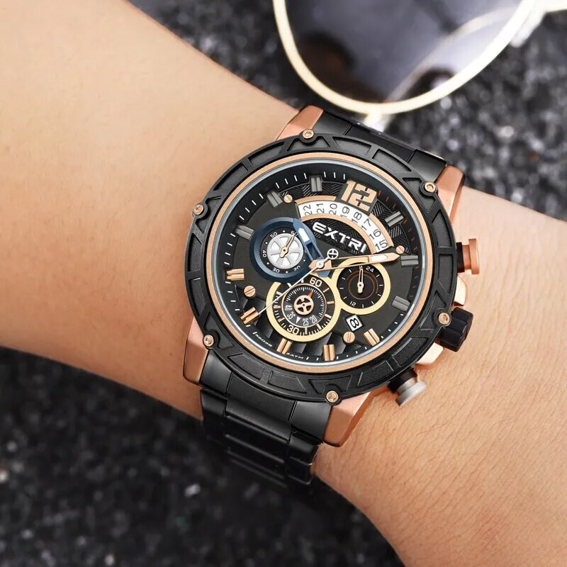 EXTRI-X6038 2023 Fashion Men Watches Luxury Quartz Wrist Chronograph Watch