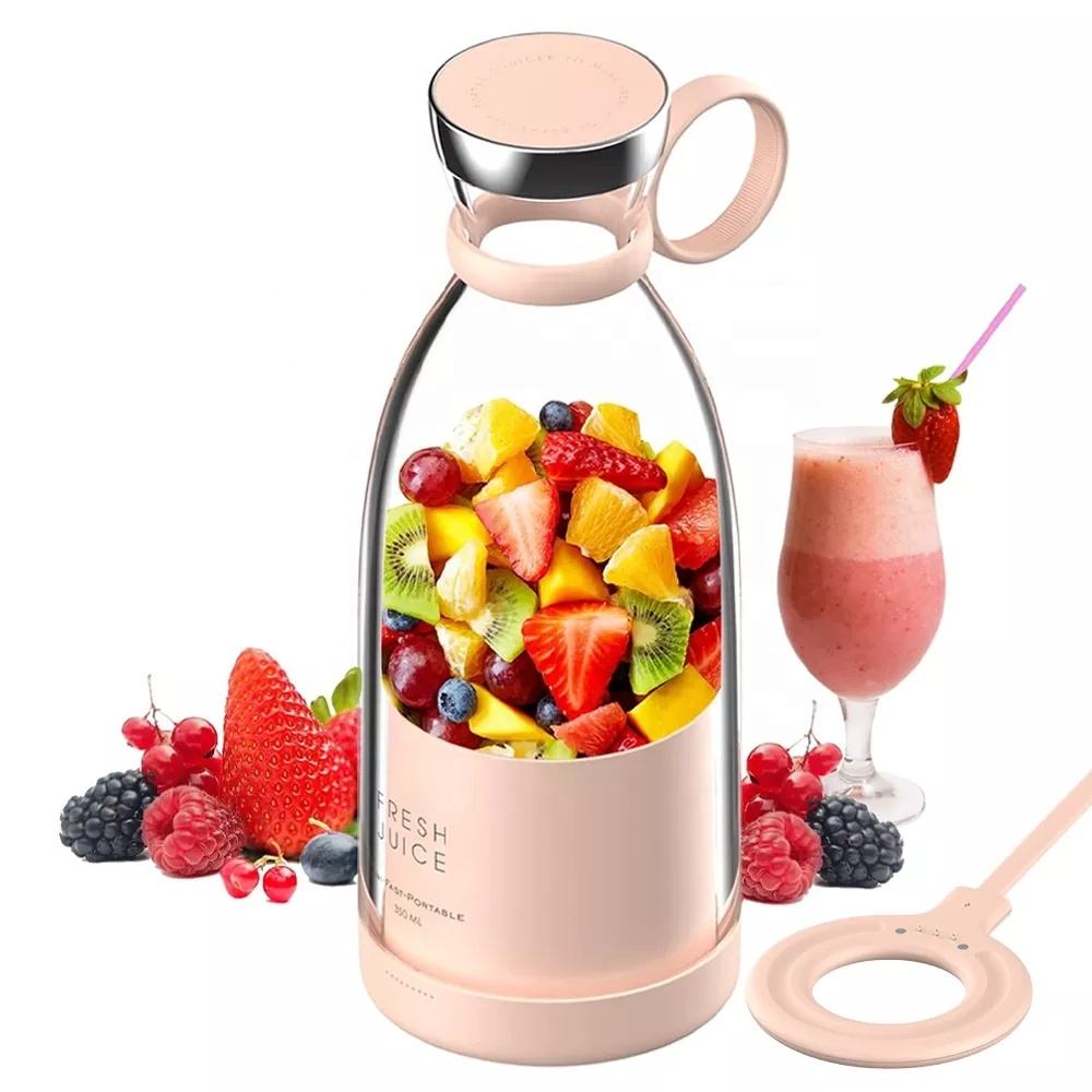 Wireless Charging 4 Blades Electric Juicer Mini Portable Blender Fruit Mixers