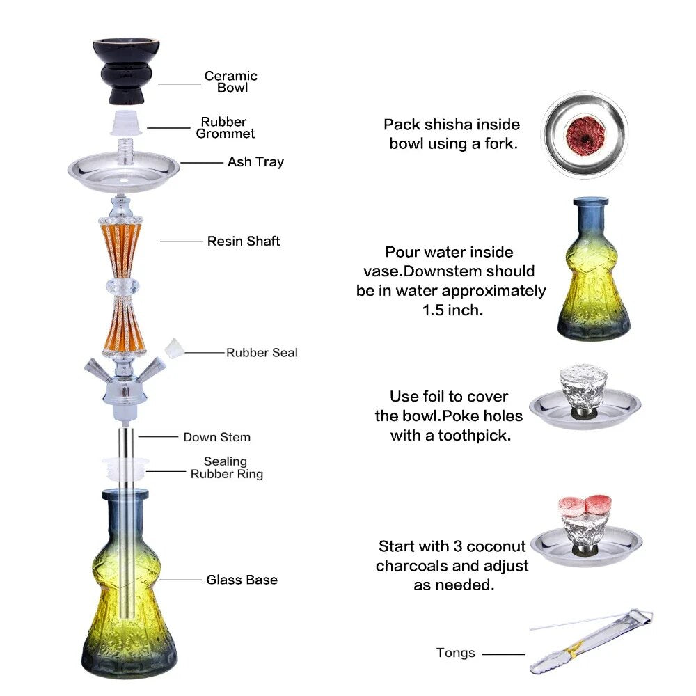 Arab Glass Shisha  Hookah Set