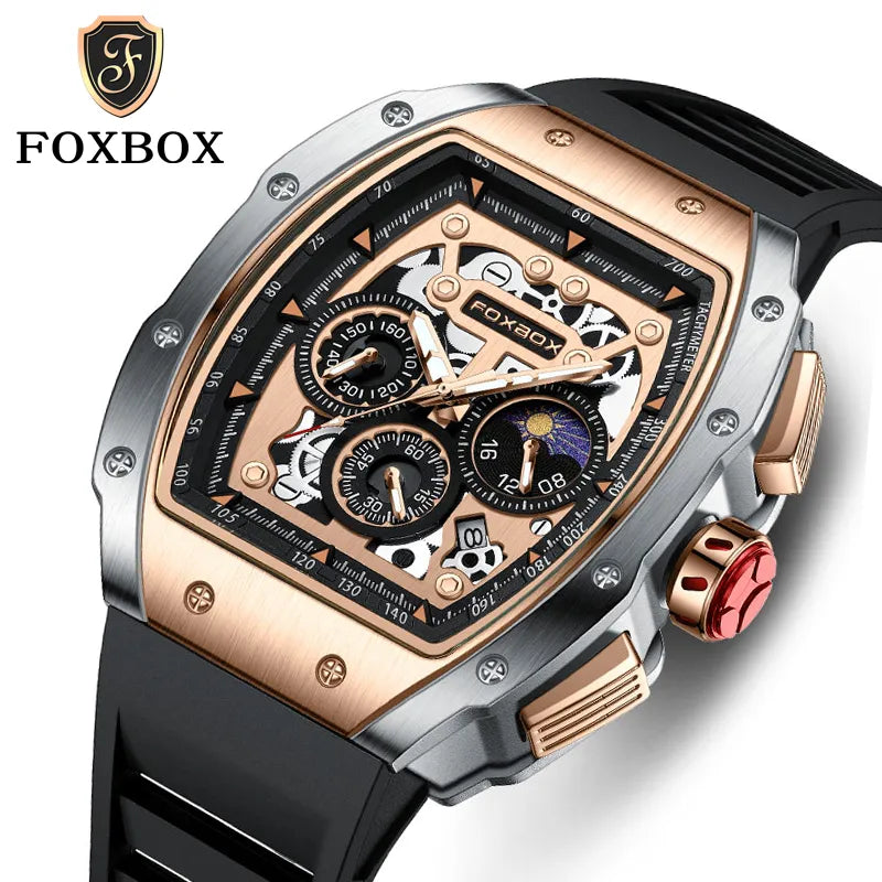 Men Watch Foxbox-reloj hombre Luxury Brand Waterproof Quartz
