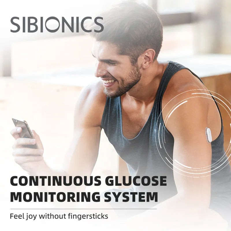 Sibionics Blood Glucose Meter 24h Real Time Monitoring Tester Diabetes Suger Sensor