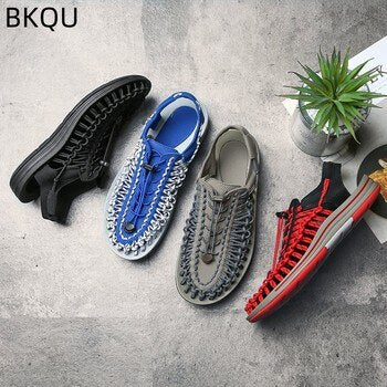 Men's Beach Sandals Round Toe Lightweight Waterproof Comfortable Fashion Non-slip Shoes Summer