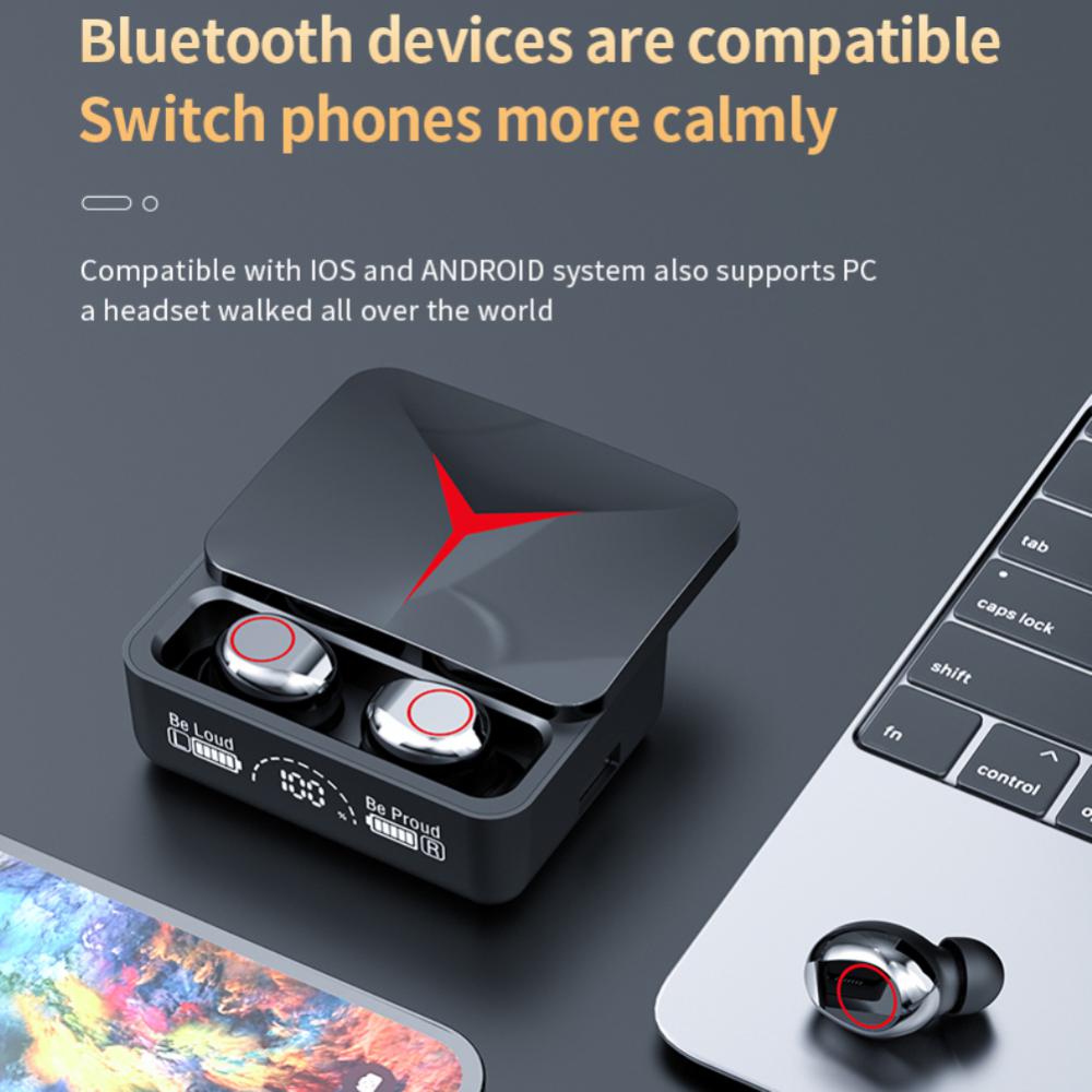M90 Pro TWS Wireless Headphones Gaming Sport Bluetooth 5.3 Earphones HIFI Stereo Music Headsets